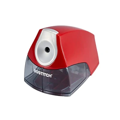 Image of Bostitch Office Personal Electric Pencil Sharpener, Powerful Stall Free Motor, High Capacity Shavings Tray, Red (EPS4 RED)