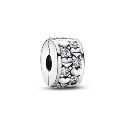 Image of Pandora Infinite Hearts Sparkling Clip Charm 792235C01