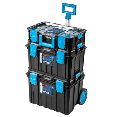 Image of Högert Technik HT7G500 4 in 1 Box Set, Tool Boxes on Wheels, Practical and Spacious, Resistant to Damage, Dustproof, Robust ABS Clasps, Modular Construction