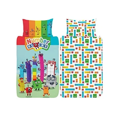 Image of Numberblocks Junior Cot Duvet Cover Official Reversible Bedding Set Polycotton