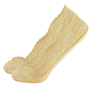 Image of A2Z Ladies Anti Slip Skin Invisible Shoe Liners Low Cut No Show Socks LDS AZ134 Nude 2 Pack 4 7