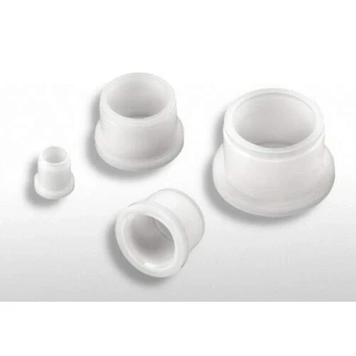 Image of 4 bearing bushings, plastic PA, with flange, natural colour, tolerances may appear in the dimensions