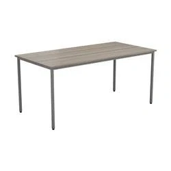 Image of Office Hippo Table, Sturdy &amp; Robust Computer Stylish Work Table For Home Office, Ideal Desk Any Space, Height Adjustable Feet, 5 Year Guarantee, Grey Oak, 180 x 80 73 cm