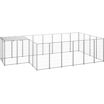 Image of vidaXL Dog Kennel Silver 8.47 m² Steel