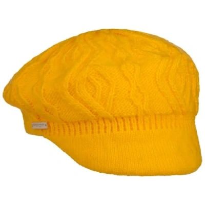 Image of Seeberger Annelie Knit Newsboy Cap Women , Yellow, 6 3/4/7 1/2