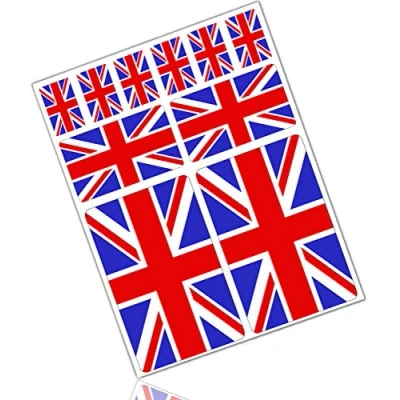 Image of Biomar Labs® 10 x Vinyl Stickers Set Decals UK Union Jack England National Great Britain Flag Car Motorcycle Helmet D 24