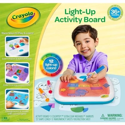 Image of Crayola 811482 Light Up Activity Board Toy, Multi, 1.88 x 11.88 11.38 inches