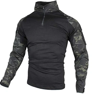 Image of zuoxiangru Tactical Combat Shirt, Ripstop Breathable Multicam T Shirt for Hunting Military Airsoft (Aymc, UK M=Tag XL)