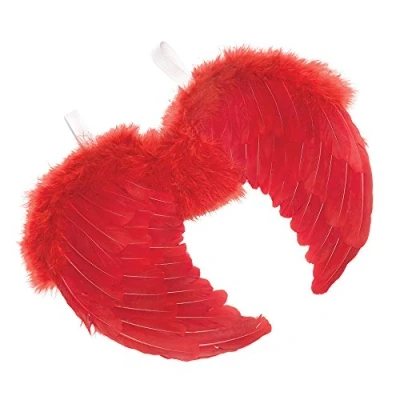 Image of Bristol Novelty BA666 Feather Mini Angel Wing, Womens, Red, One Size
