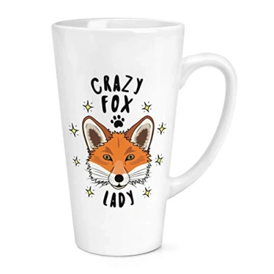 Image of Crazy Fox Lady Stars 17oz Large Latte Mug Cup