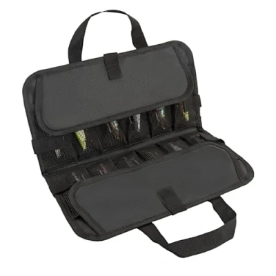 Image of 24 Pockets Fishing Jig Bag,Waterproof Lure Bag,Roll Up Pouch,Foldable Tackle Storage Bag,Lures Baits Bag,Tackle Pocket Bag for Lures Jigs Tools Accessories