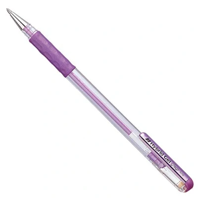 Image of Pentel 0.8mm Tip Hybrid Gel Metallic Ink Pen with Comfortable Finger Grip Violet
