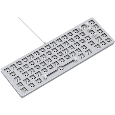 Image of Glorious Gaming GMMK 2 Compact 65% Barebones (Frame Only) Mechanical Keyboard Frame, TKL Size (65%), Aluminium, Customisable, Per Key RGB, International/ISO/Layout White