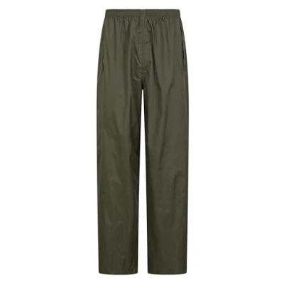 Image of Mountain Warehouse Pakka Mens Waterproof Rain Overtrousers Packable &amp; Quick Dry Pants with Taped Seams Adjustable Ankle Opening for Autumn Winter, Outdoors Dark Khaki 3XL