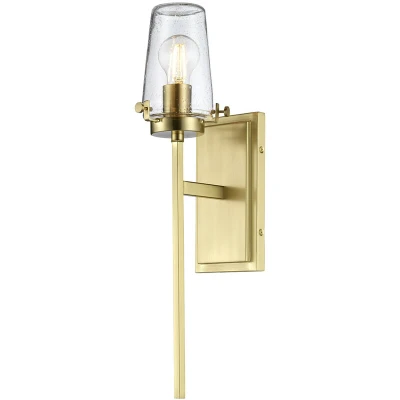 Image of Alton 1 Light Wall Light, Brushed Brass, IP44, E27