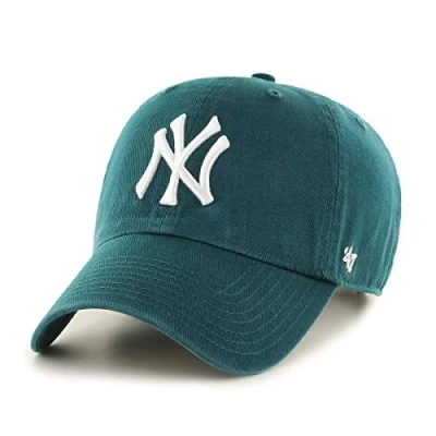 Image of 47 New York Yankees MLB Loop Label Clean Up Pacific Green Adjustable Cap