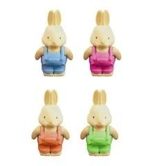Image of Henbrandt 4x Rabbit Erasers 3D Easter Bunny Cute Rabbits Novelty Rubber Set for Party Bag Fillers Lucky Dip Class Gifts Stationery Supplies Kids Girls and Boys