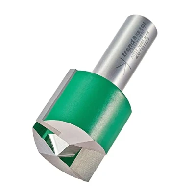 Image of Trend CraftPro Straight Two Flute Router Cutter Bit, 1/2 Inch Shank, 30mm Cut Diameter &amp; 25mm Length, Tungsten Carbide Tipped, C033JX1/2TC