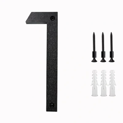 Image of nanlyiau 8in/20cm 3D Numbers house door number Waterproof address front numerals and corrosion resistant Matte black ABS resin (ABS 8in1)
