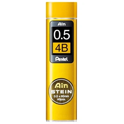 Image of Mechanical Pencil Lead Refill 0.5mm 4B Pentel Ain Stein Pack of 40 Leads C275 Japan Import