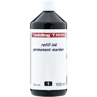 Image of Edding T 1000 Refill Ink Permanent Marker Black Ml with Drop Dispensing System, for Quick Refilling of Almost All Markers