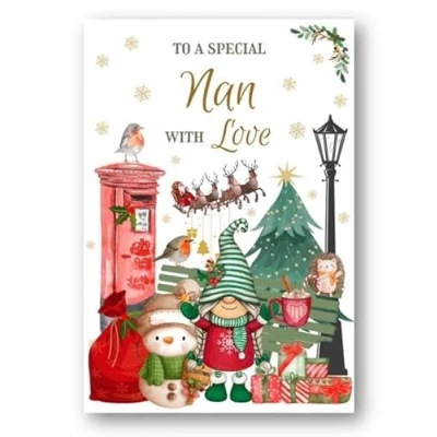 Image of Second Ave Nan Christmas Winter Postbox Xmas Holiday Festive Greetings Card