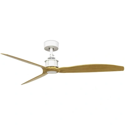 Image of Just Fan 128cm Medium White, Light Wood DC Ceiling 6 Speed