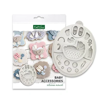 Image of Katy Sue &#039;Baby Accessories&#039; Silicone Mould for Cake Decorating &amp; Crafts