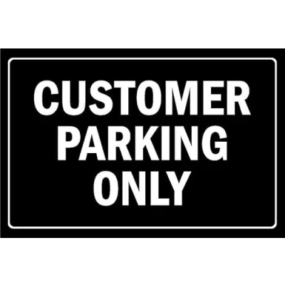Image of Customer parking only Self adhesive sticker (300mm x 200mm)