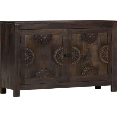 Image of vidaXL Sideboard with Carved Design 110x35x70 cm Solid Mango Wood