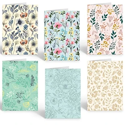 Image of Ruby Ashley Blank Cards and Envelopes. Pack of 30 Notelets Envelopes Set. Multipack Floral Greetings Box Set For Adults Kids Made in the UK