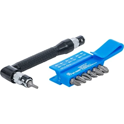 Image of BGS Diy 20805 Angled Screwdriver with 7 double ended bits 6.3 mm (1/4&quot;) Drive 8 pcs.