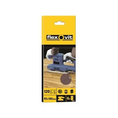 Image of Flexovit 1/3 Sanding Sheets Perforated Fine 120 Grit (Pack 10) FLV26336