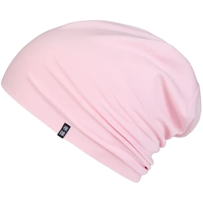 Image of Enter the Complex® Light Jersey Beanie Hat, Women and Men, Cotton Slouch Beanie, Elastic, Strawberry Ice Cream Pink, S/M