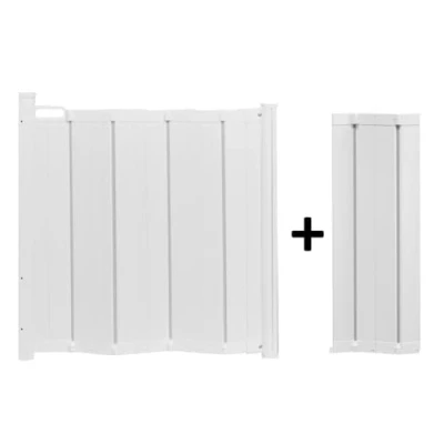 Image of Safetots Automatic Folding Retractable Baby Gate, 55cm 113.5cm, White, Stair Gate for Babies, Safety