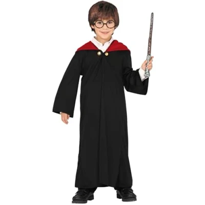 Image of FIESTAS GUIRCA Student of Magic Fancy Dress Kids Black Magician Robe Wizard Costumes for Size 7 9 Years