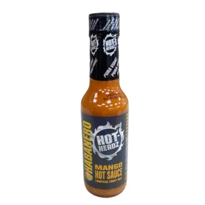 Image of Hot Headz! Mango &amp; Habanero Sauce. Scoville Rating 100 350k, Spicy Sweet Sauce for Chicken, Stir Fry, Pizza Or Steak. Use As Marinade, Glaze, Dip. Gluten Free Vegan. (148ml)