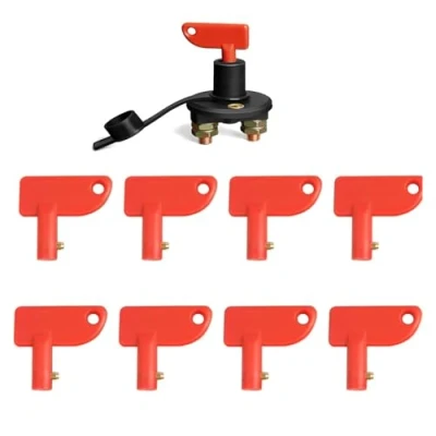 Image of 8 Pcs Battery Kill Switch, 100amp Cut Disconnect Switch Key for Car Boat Modified Yacht