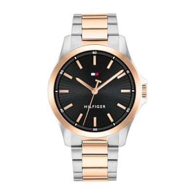 Image of Tommy Hilfiger Bruce Watch silvercoloured/roségoldcoloured/ black, Men&#039;s, Size: One Size, Silver coloured/roségold coloured/ black