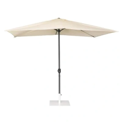 Image of Bolero Seville Square Parasol 2x3 m, Cream, Thick 245 gsm UV Resistant Polyester Canopy, Black 48(Dia) mm Two Pole Mast with Crank Handle, Patio Umbrella, Bases Sold Separately, FU505
