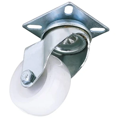 Image of Draper Swivel Plate Fixing Nylon Wheel, 50mm Diameter, S.W.L. 50kg