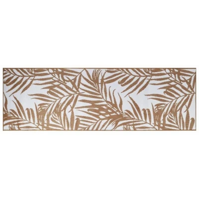 Image of vidaXL Outdoor Rug Brown and White 80x250 cm Reversible Design