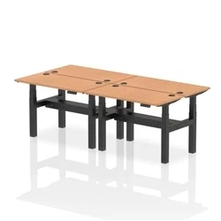 Image of Air B2B 1200x600mm Height Adjustable 4P Bench Desk CP Oak/Black
