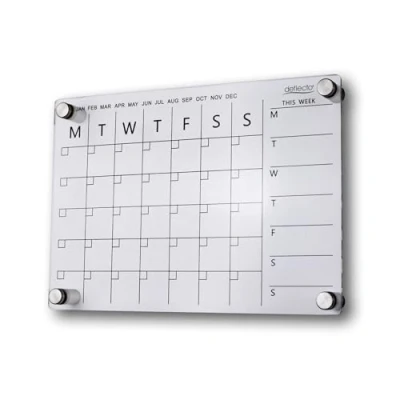 Image of Deflecto A3 Wall Mounting System Acrylic Weekly/Monthly Planner 42cm x 29.7cm, ideal for Activities, Reminders, Homework, Meal Planning.