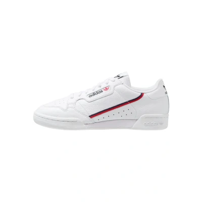 Image of adidas Originals Continental 80 Unisex Trainers, Size: 4, Footwear white/scarlet/collegiate navy Leather and textile