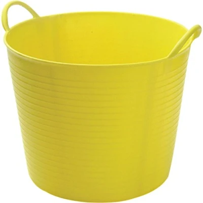 Image of Rhino 40 Litre Heavy Duty Flexi Flexible Garden Container Storage Bucket Tub Yellow