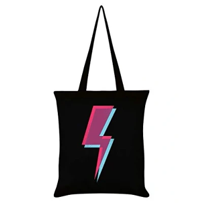 Image of Grindstore Lightning Bolt Black Tote Bag 38x42cm