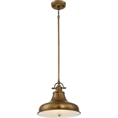 Image of Emery 1 Light Dome Ceiling Pendant Weathered brass, E27