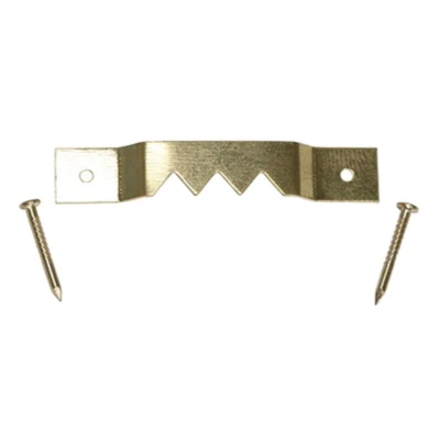 Image of 12x TIMCO Mixed Sawtooth Hangers and Nails Electro Brass MIXSTOOTHP Pack of 15