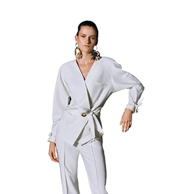 Image of Trendyol Women Fitted Double breasted Cache coeur Woven Jacket